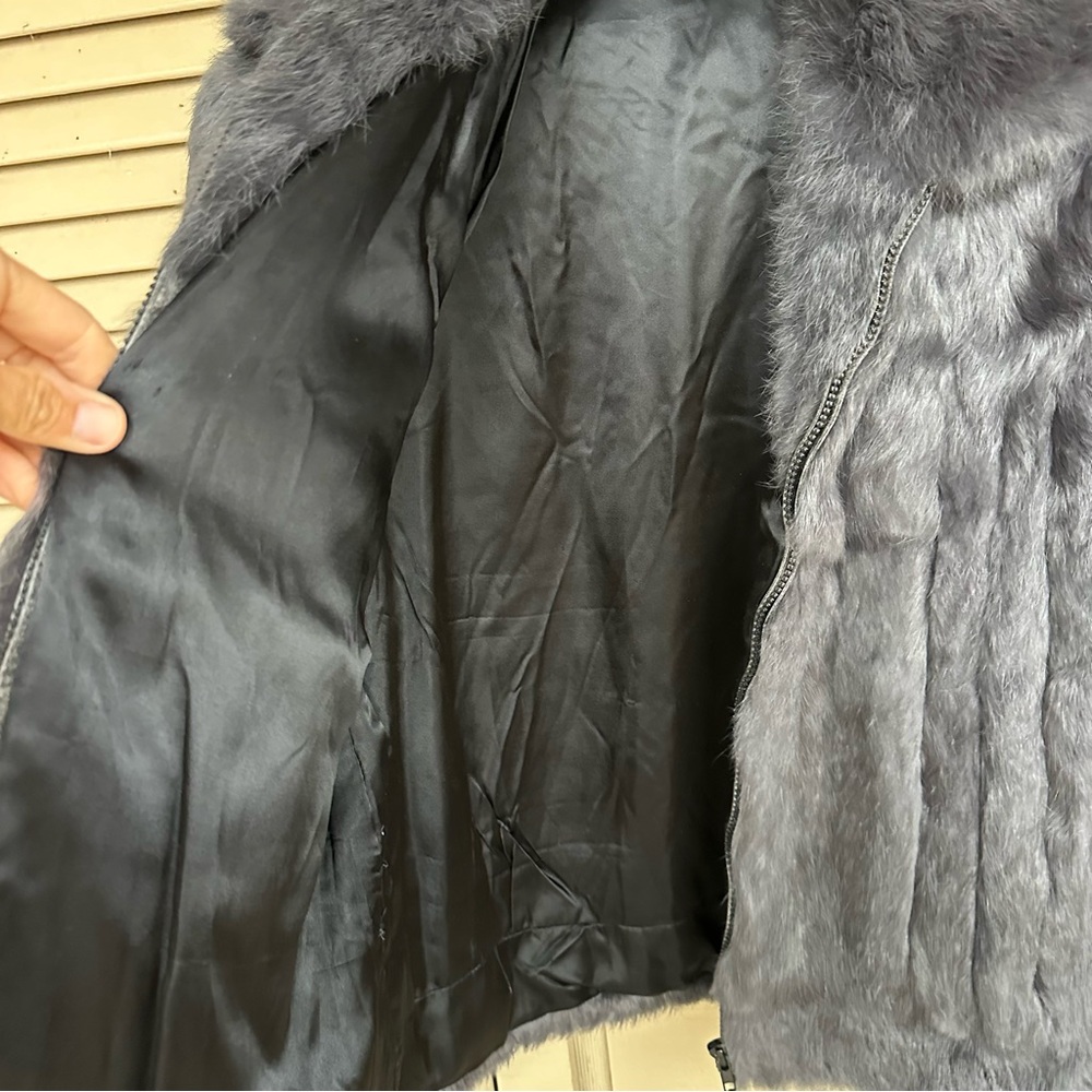 AUTHENTIC Luxurious Rabbit Fur Coat Size Small - Picture 4 of 9